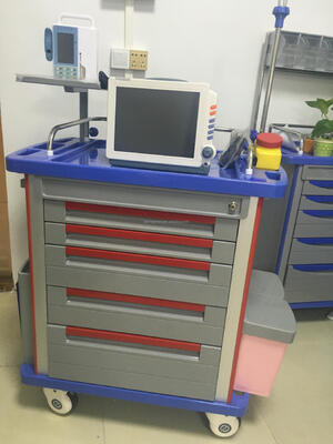 Guangzhou Cheap Hospital Emergency Trolley Equipment Resuscitation Trolley Pediatric Medical Crash Cart Price