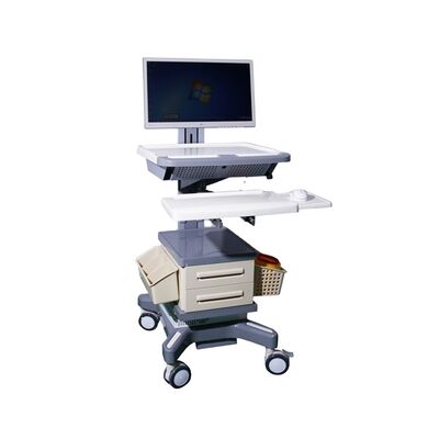 Crash Cart Hot Sale Luxurious Wireless Laptop Nursing Trolley Medical Doctor Workstation Deak With Wheels Computer Trolley