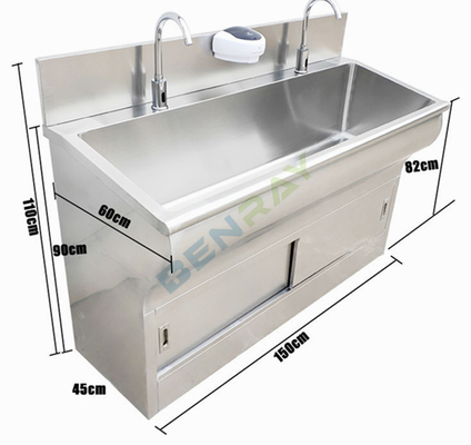 Stainless Steel Induction faucet Wash Sink for 2 people