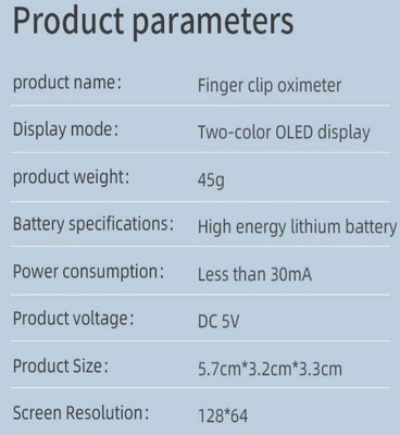 USB Charging Finger Clip Oximeter